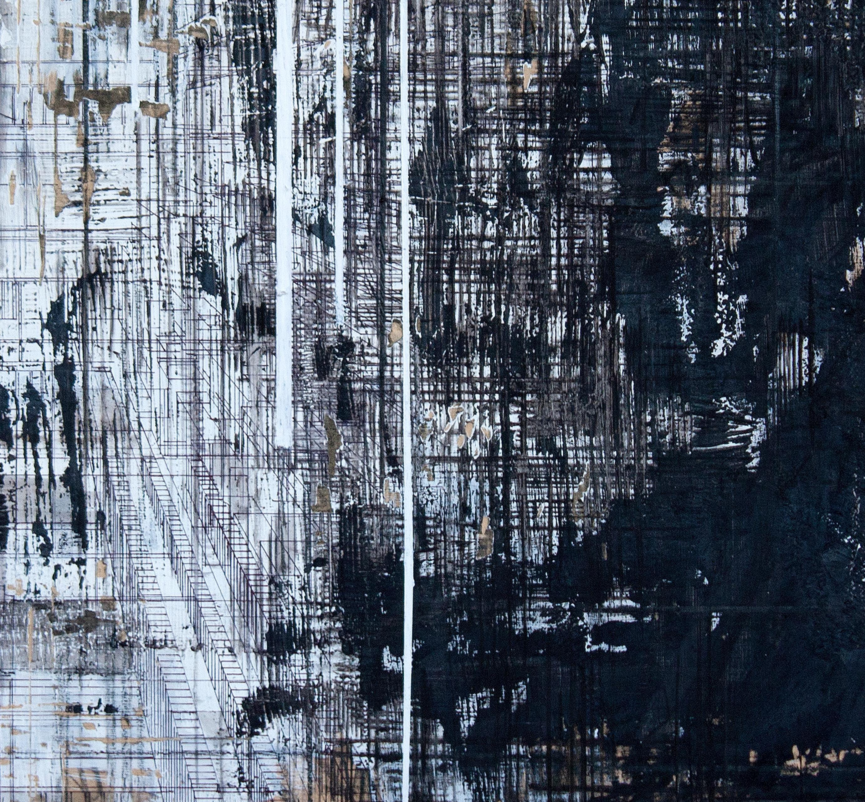 Industrie 5 , Zeitgenössische Kunst, Abstrakte Malerei, 21. Jahrhundert (Schwarz), Abstract Painting, von Edgar Solorzano