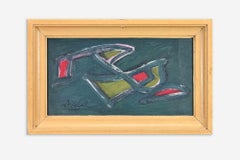 Abstract Composition - Tempera on Board by Edgar Stoebel - Mid-20th Century