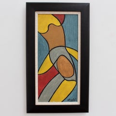 Composition on Blue Background