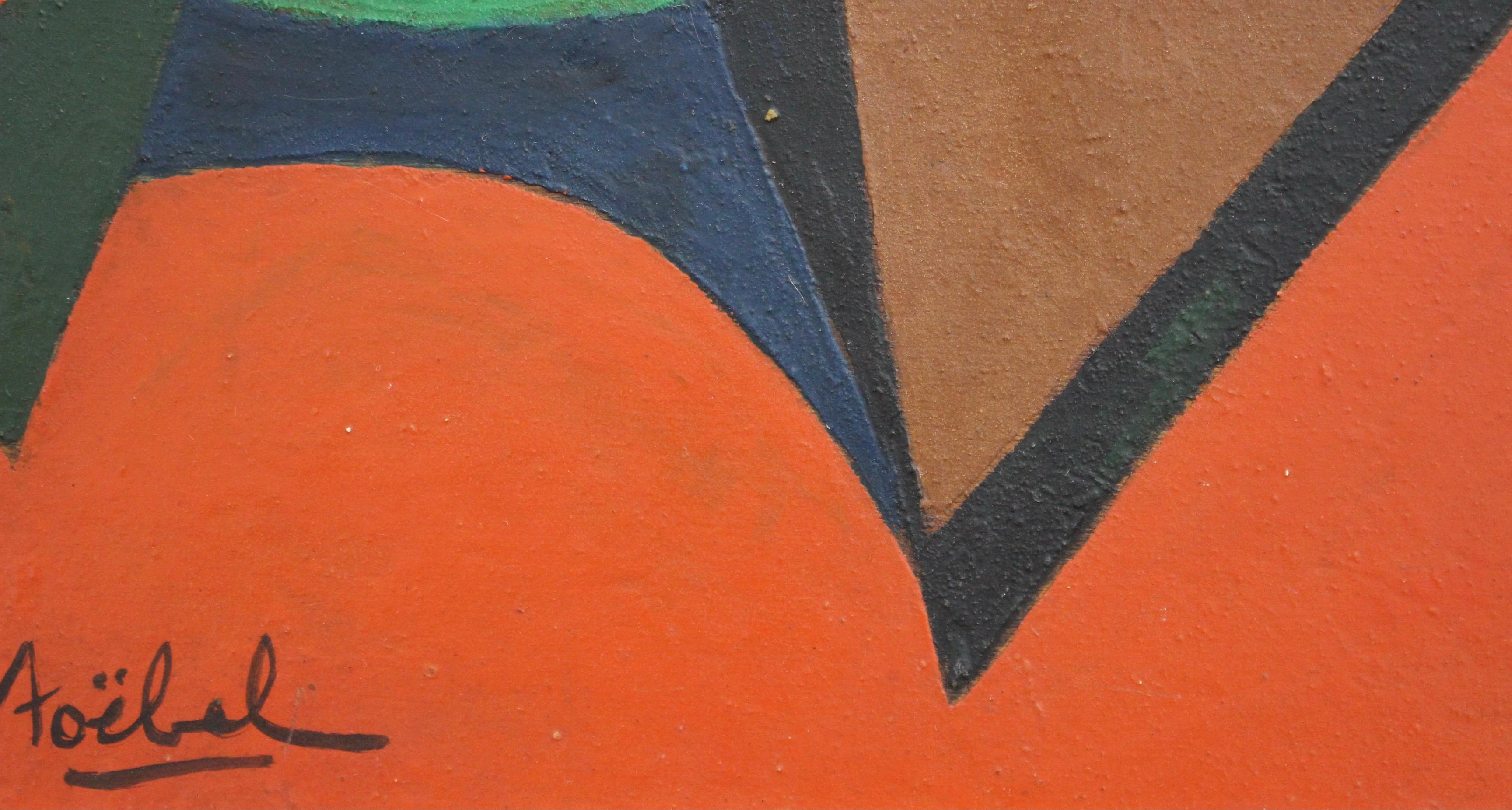 Composition géométrique sur fond orange 5