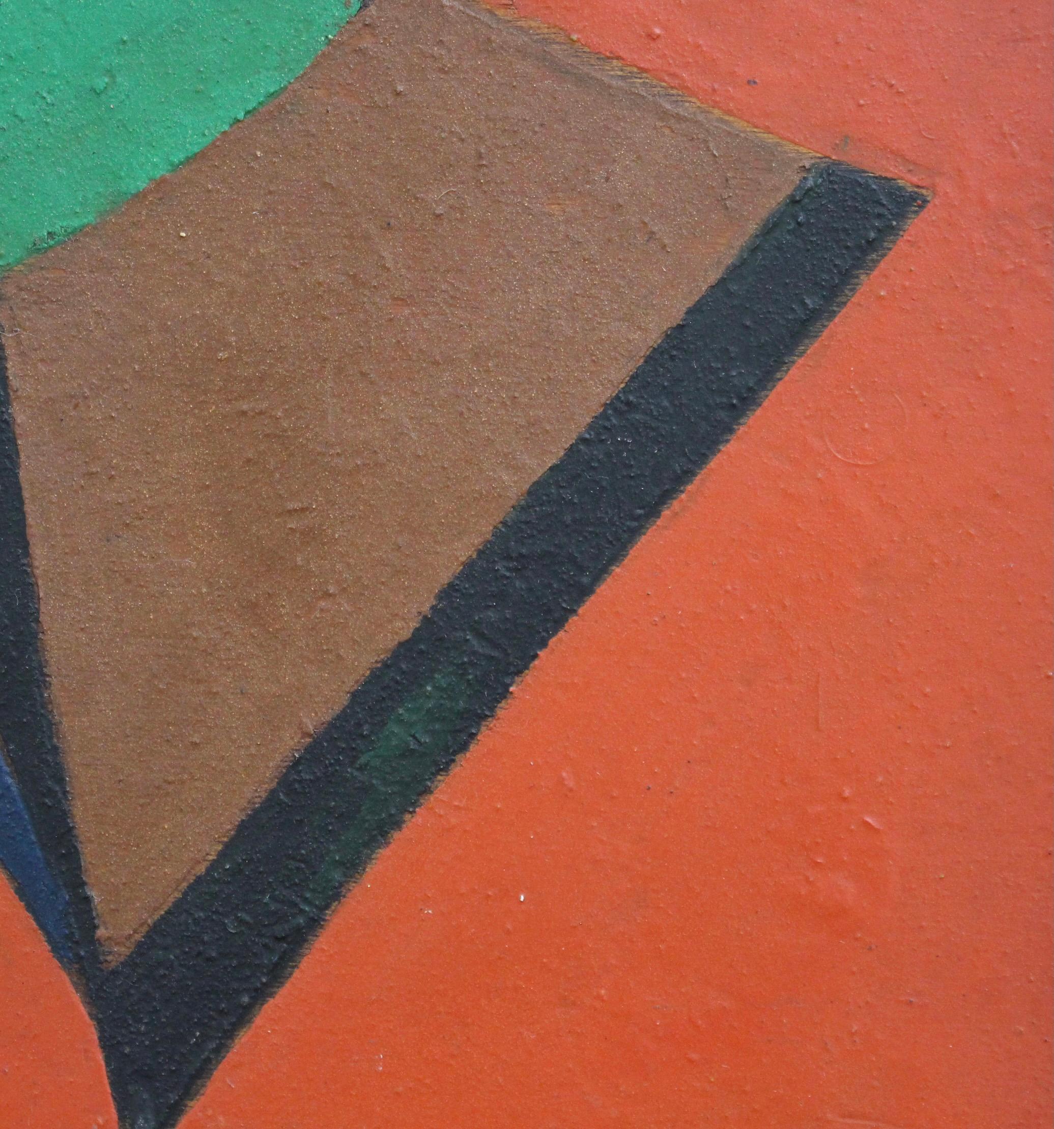 Composition géométrique sur fond orange 6
