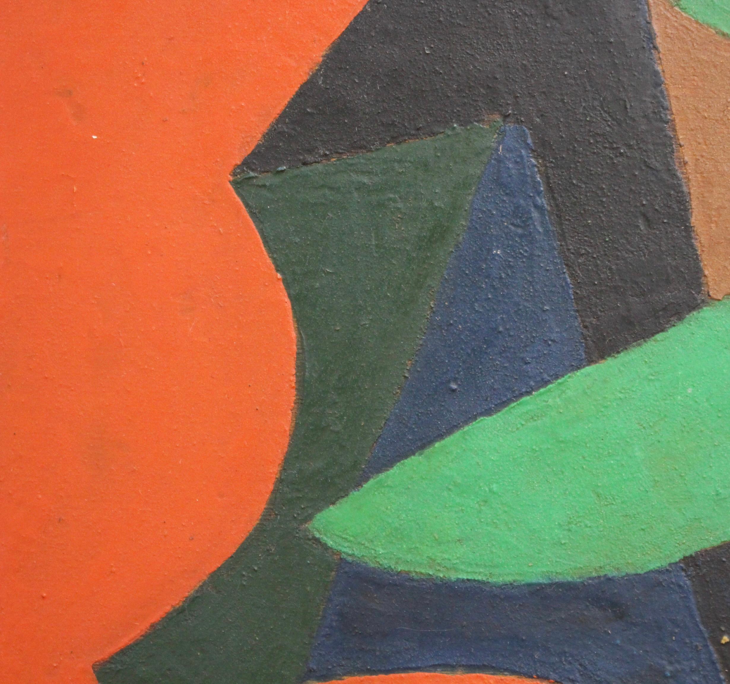Composition géométrique sur fond orange 3