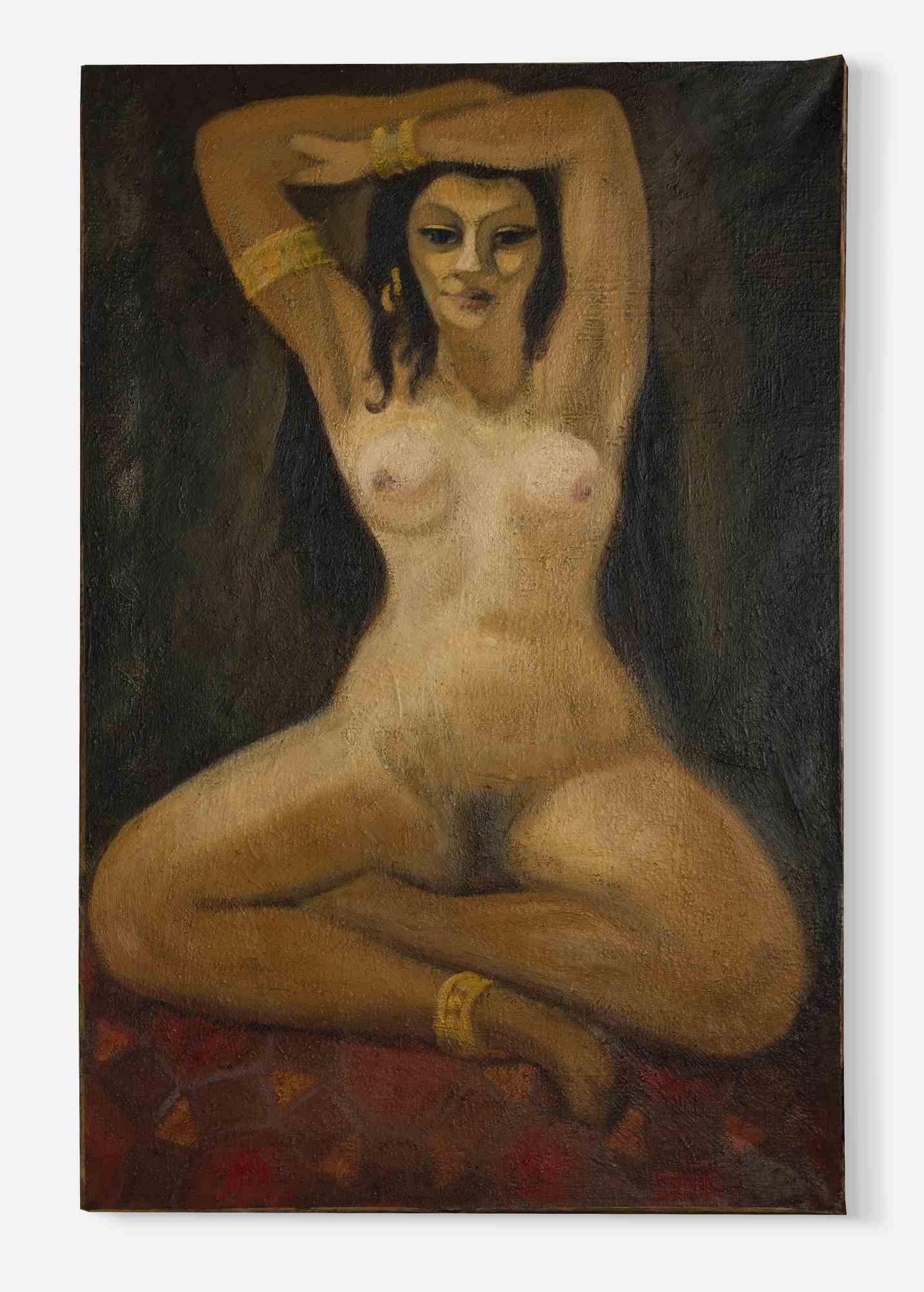 Nude Painting di Edgar Stoëbel - Donna nuda - Dipinto a olio attr. Edgar Stoebel - Metà del XX secolo