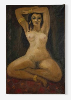 Nude Woman - Oil Paint attr. Edgar Stoebel - Mid-20th Century