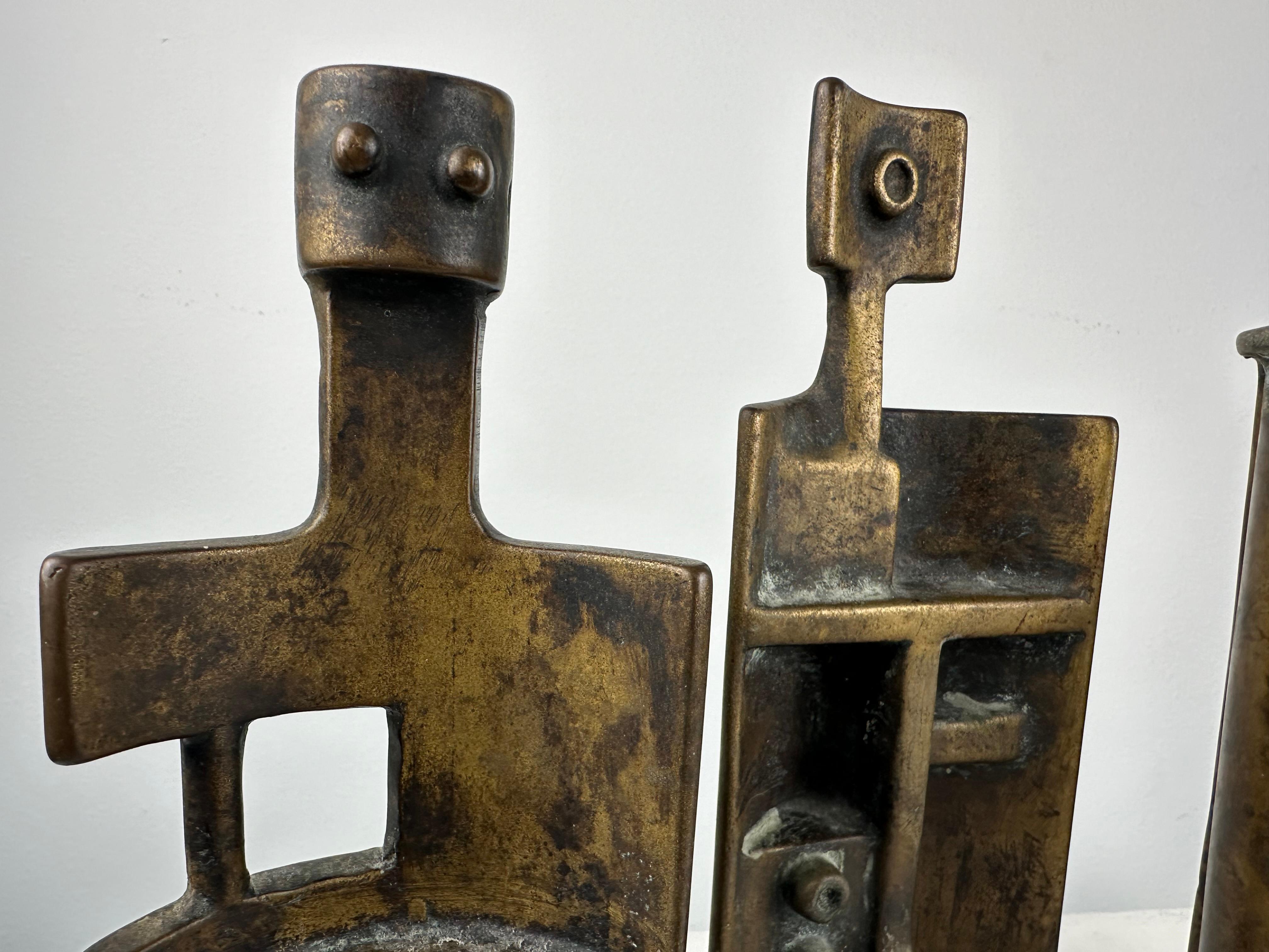 Four Figures, ca. 1960. Welded bronze, 14.5 x 9.75 x 3 inches. Signed at base. 

Edgar Tafur, born and raised in Colombia, was first trained as an architect at the University of the Andes, but shortly thereafter switched his focus to sculpture.  It