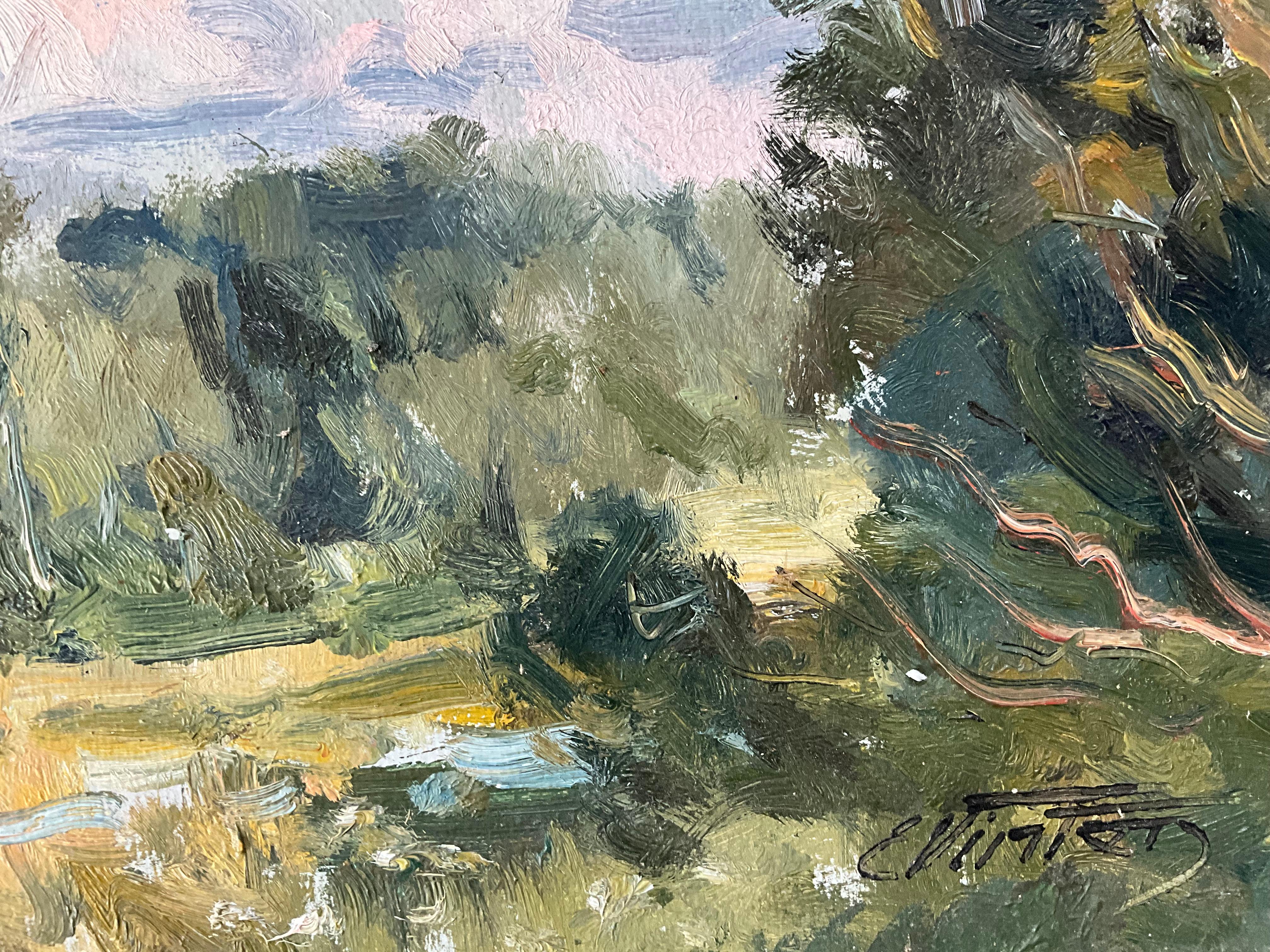 TORMENTA PASAJERA VERANO .EDAGAR VINTERS 1919 2014 IMPRESIONISTA LETÓN - Painting Impresionista de Edgar Vinters