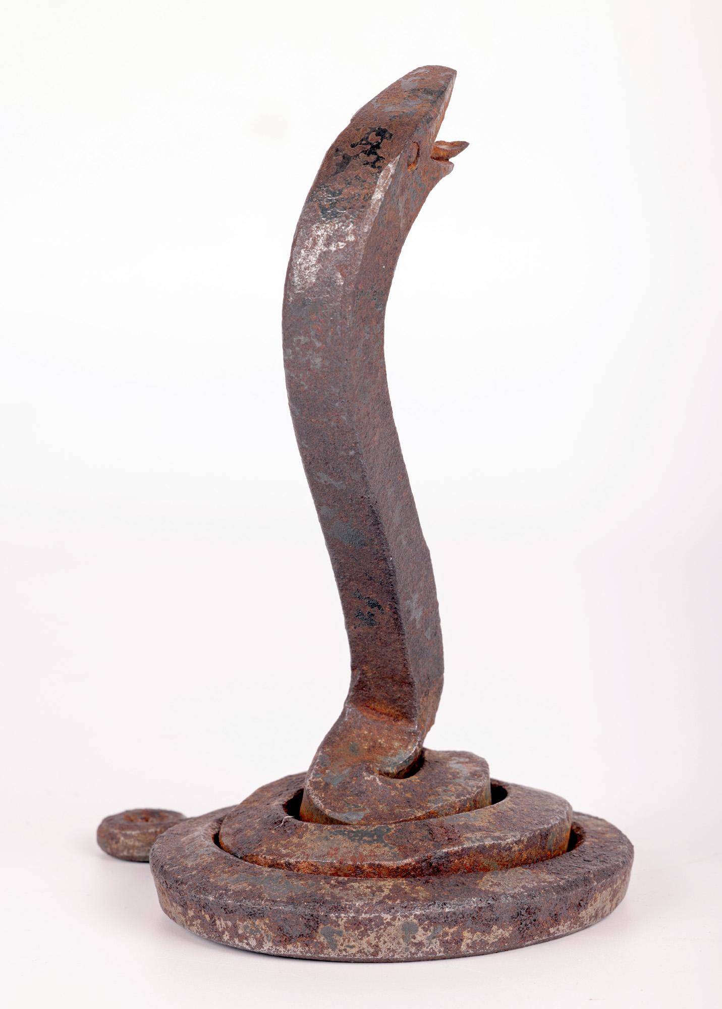 Edgar William Brandt Art Deco Wrought Iron Snake Desk Weight For Sale 8