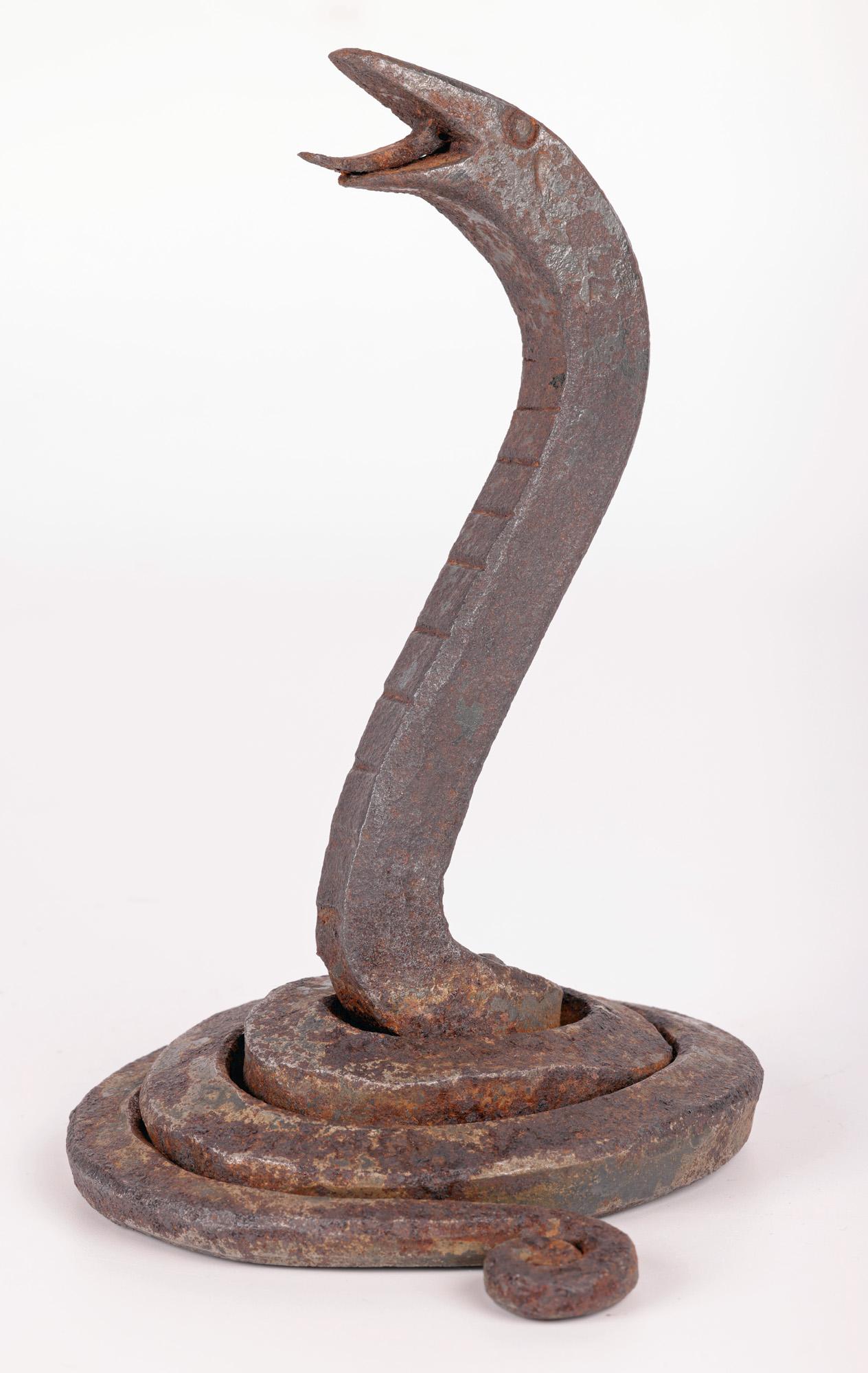 Edgar William Brandt Art Deco Wrought Iron Snake Desk Weight For Sale 10
