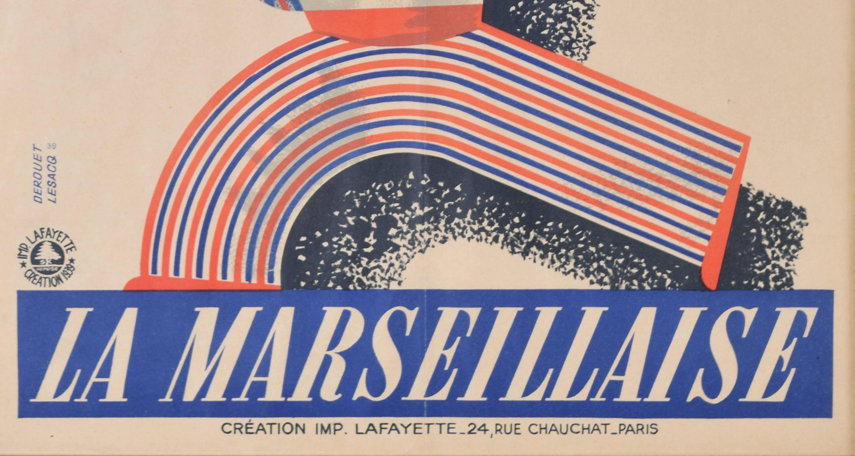 Loterie Nationale La Marseillaise original vintage poster by Edgard Derouet For Sale 3