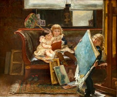 I piccoli artisti birichini" di Edgard Farasyn (1858 - Anversa - 1938)