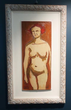 " Orange Nude "Oil  cm. 25 x 60   1952
