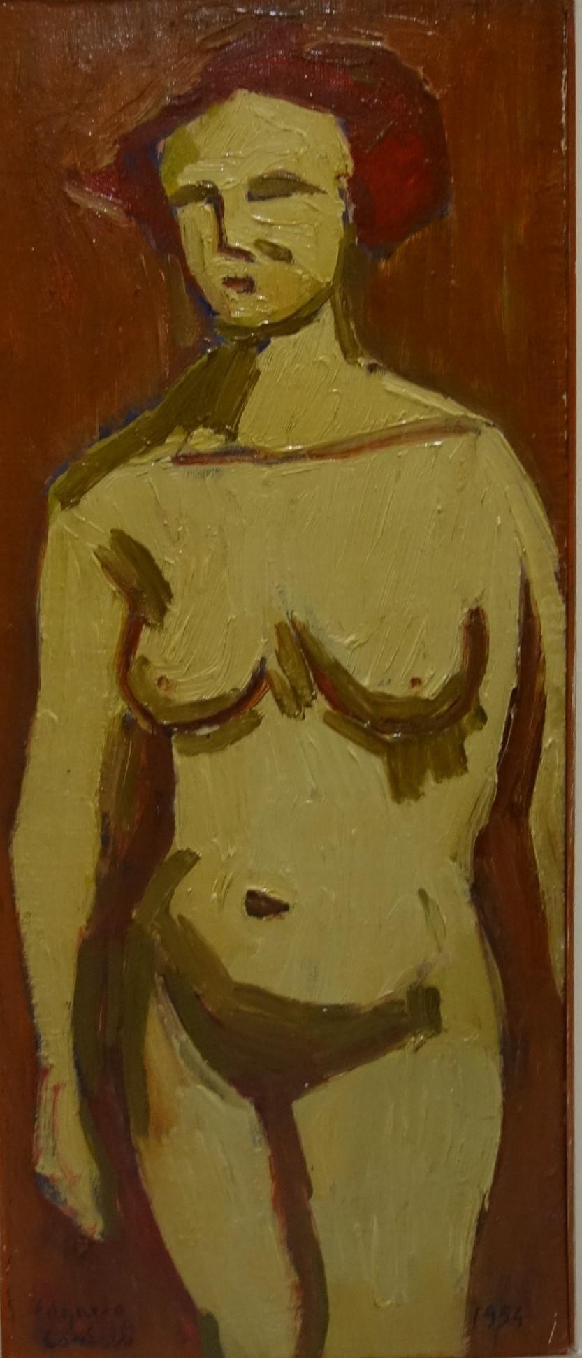 "" Nu orange "" Oil  25 x 60 cm   1952