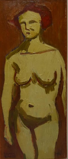 " Orange Nude "Oil  cm. 25 x 60   1952