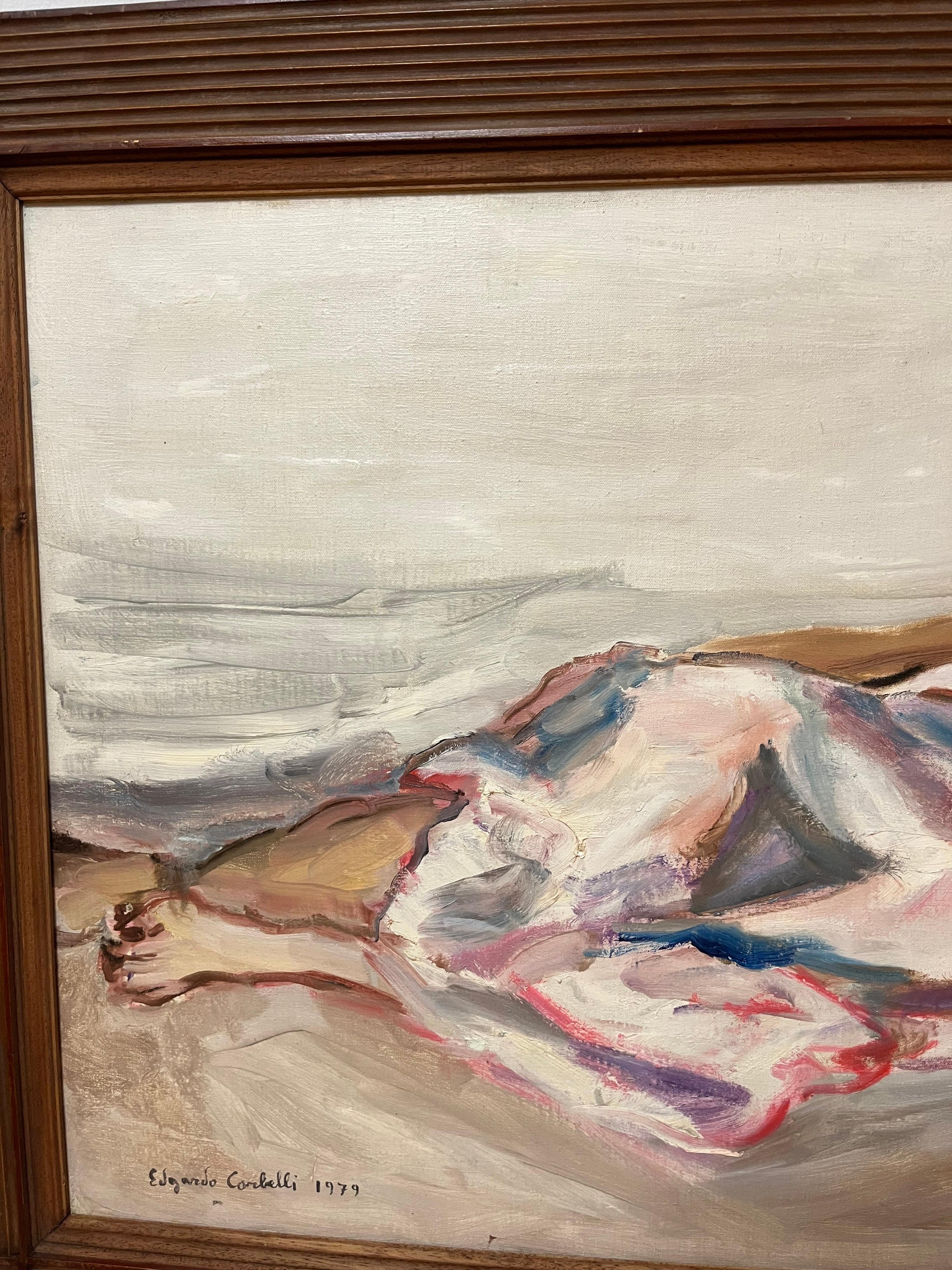 Donna sdraiata, rosa
Inviamo il lavoro ovunque
Edgardo Corbelli (Torino, 1918 - 1989)

Dalla composizione tradizionale degli anni '30, la pittura di Corbelli porta a risultati tecnici ed espressivi dominati da un segno impetuoso assimilato, tra gli