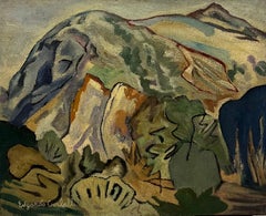 "Green landscape" Oil cm. 81 x 66