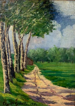 "Paisaje de primavera" óleo cm. 28 x 38  1934  verde