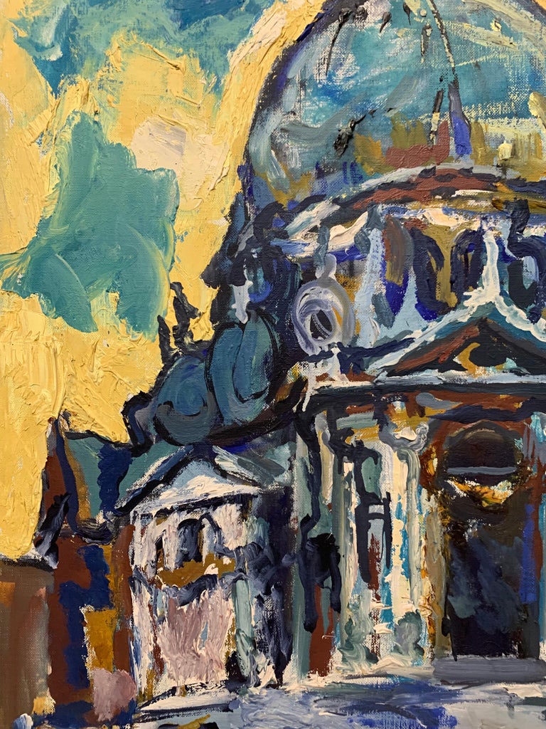 Edgardo Corbelli - « Venise » -Church of Santa Maria della Salute - 1964  huile 73 x 92 cm en vente sur 1stDibs