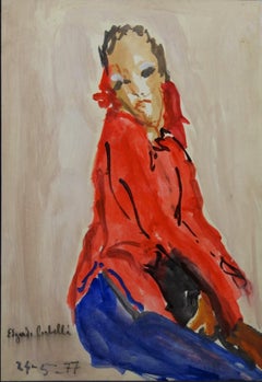 „Frauen in Rot“ cm. 35 x 52  Öl  1977