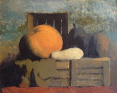 Vintage Still Life with pumpkins. 1981, cardboard, oil, 82x101 cm