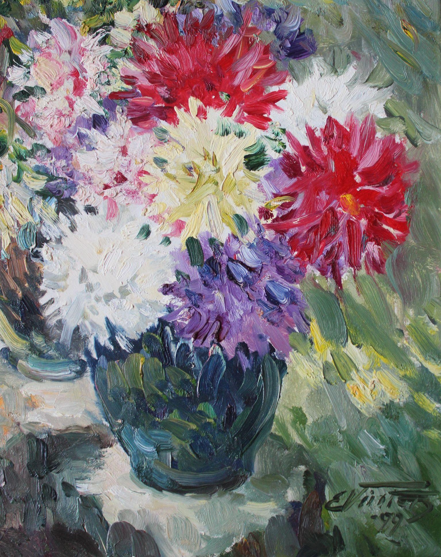 Flores de otoño. Cartón, óleo, 70x50 cm en venta 1
