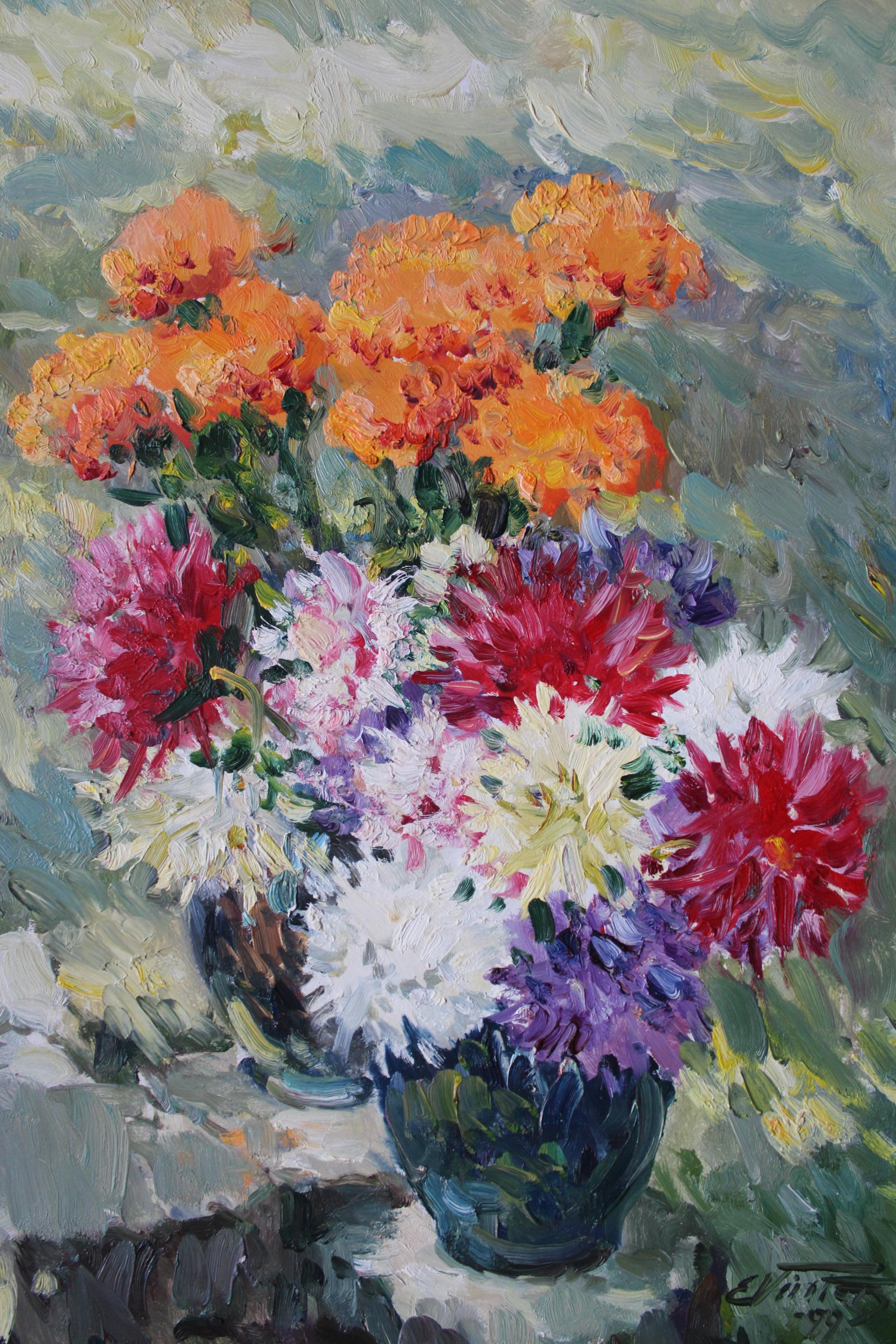 Flores de otoño. Cartón, óleo, 70x50 cm en venta 3