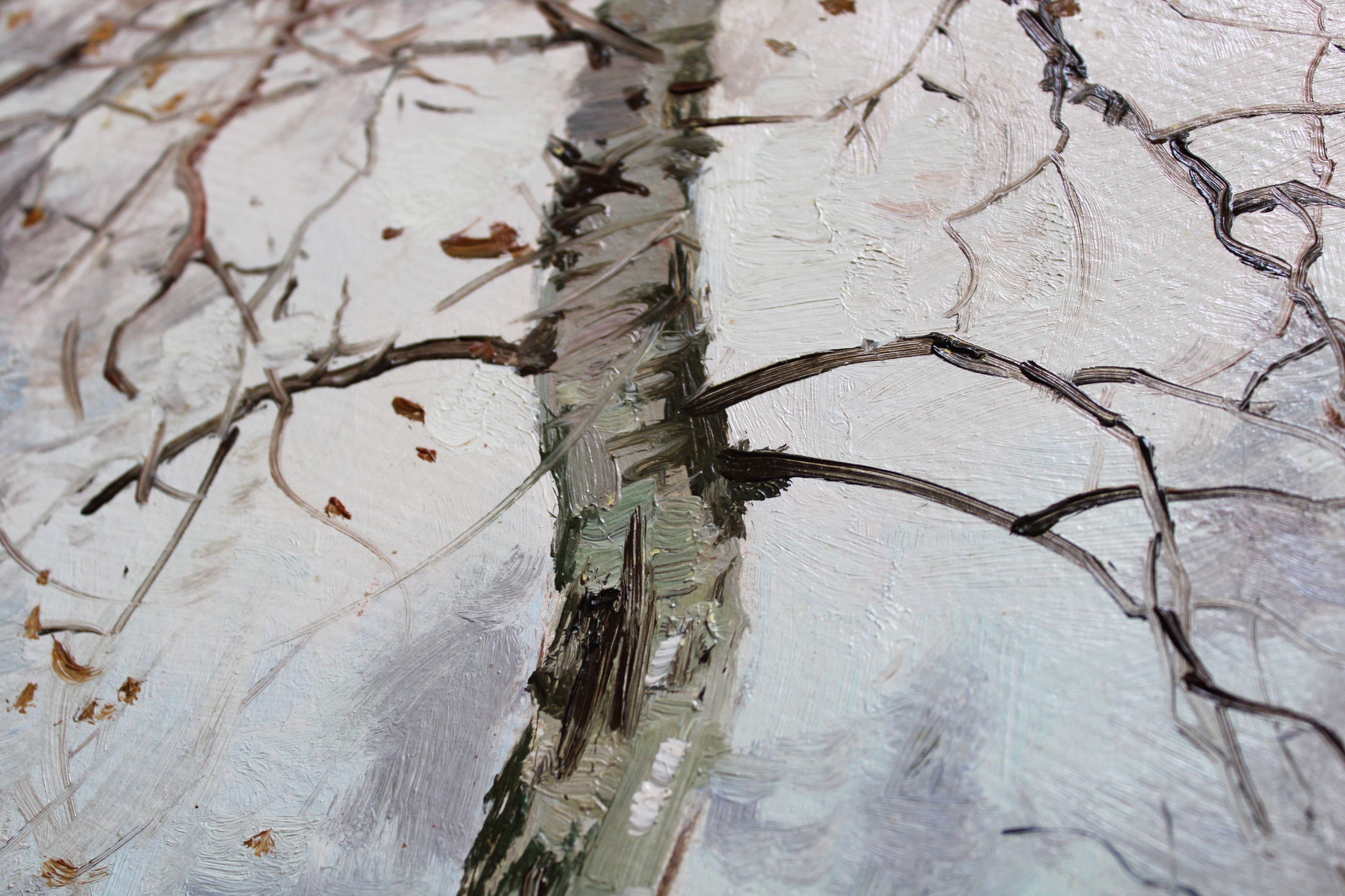 Birches. 1957, oil on cardboard, 45x60 cm For Sale 6