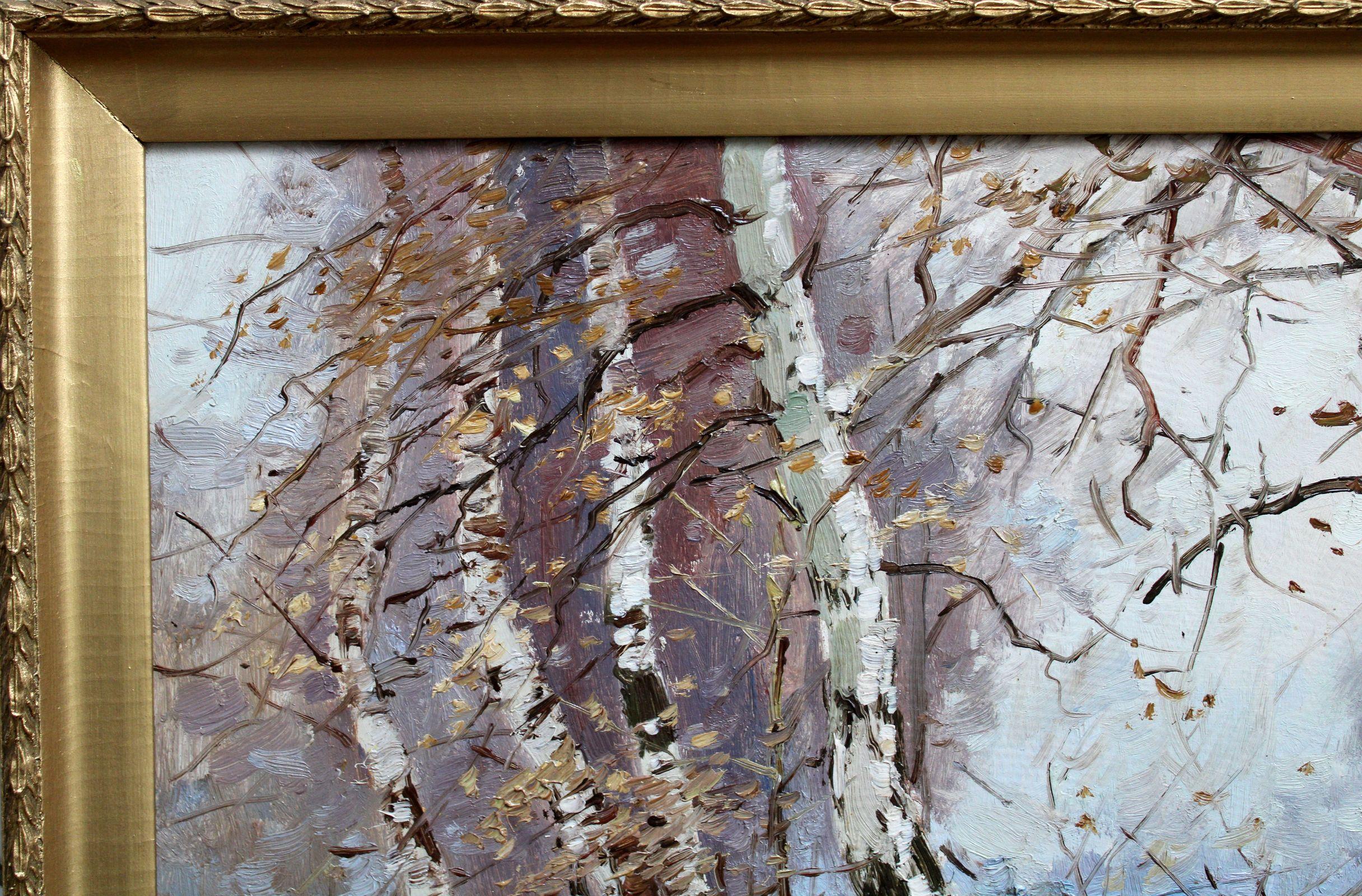 Birches. 1957, oil on cardboard, 45x60 cm For Sale 1