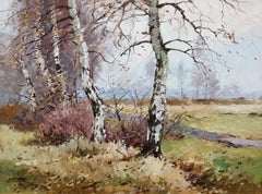 Birches. 1957, oil on cardboard, 45x60 cm