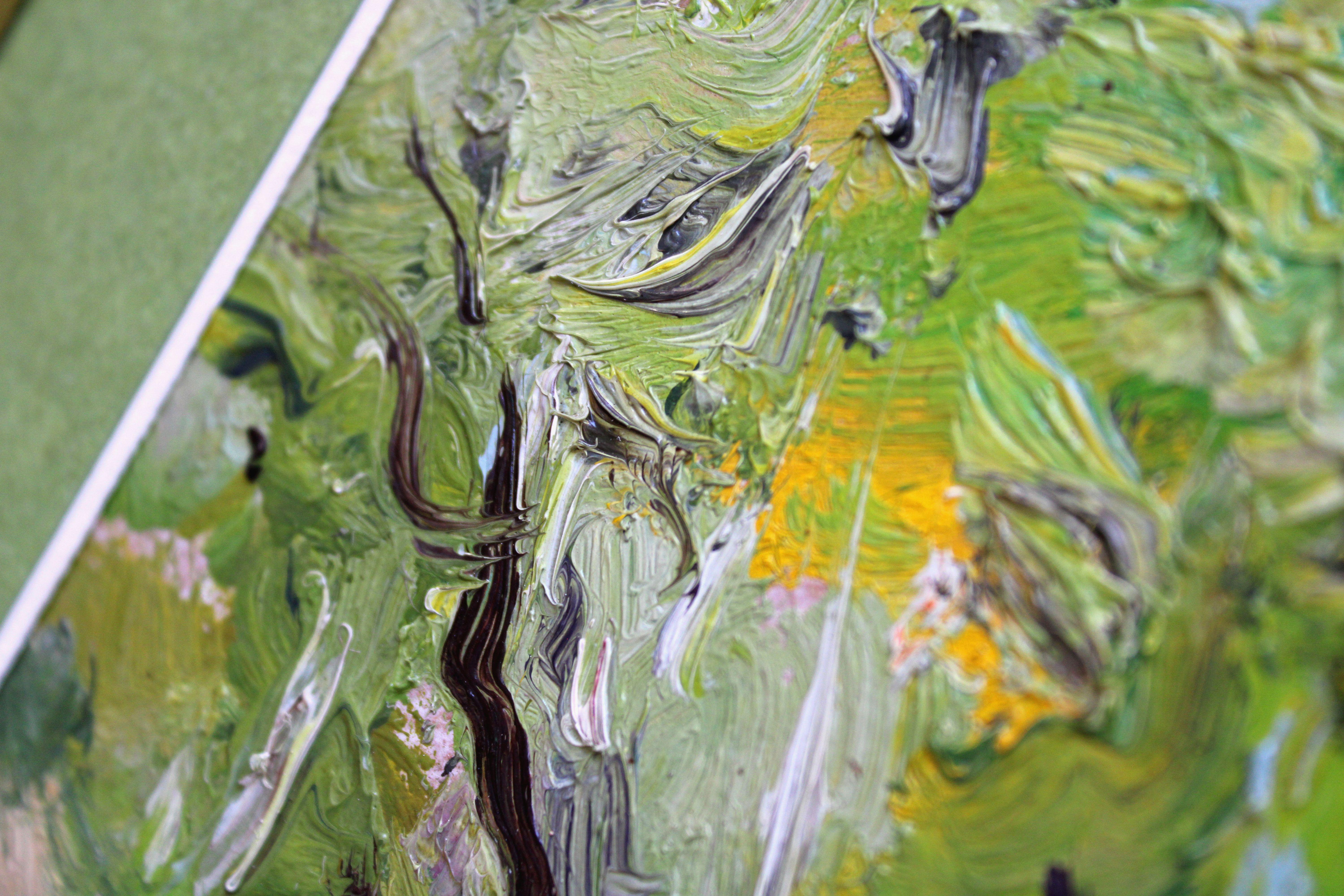 Betulle in primavera. 1987, olio su cartone, 24x32 cm in vendita 6