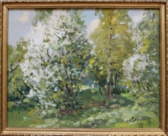 Árboles en flor  Óleo/cartón, 39x49 cm