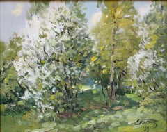 Árboles en flor  Óleo/cartón, 39x49 cm