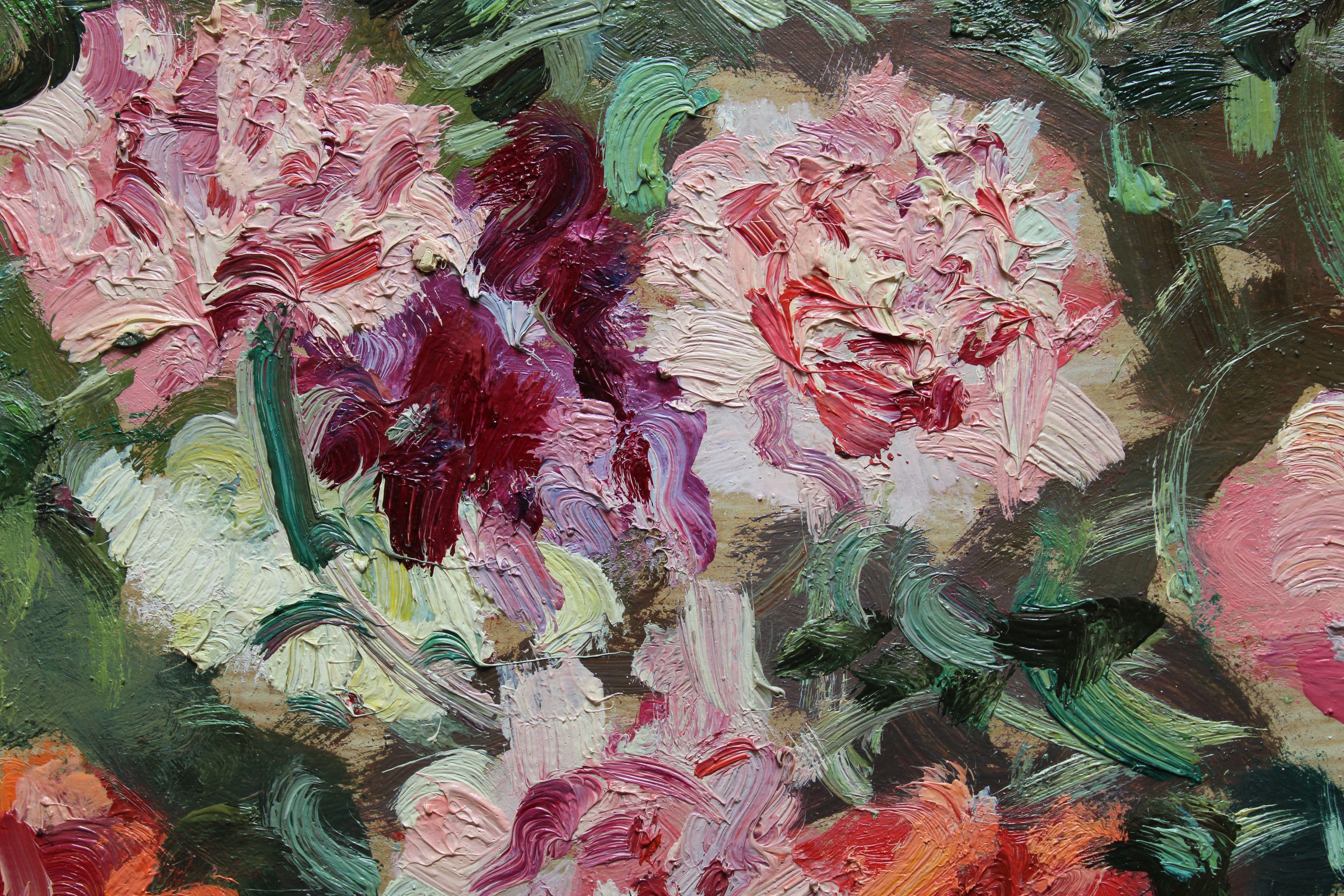 Carnations and Roses. 1990, Pappe, Öl, 92x67 cm
