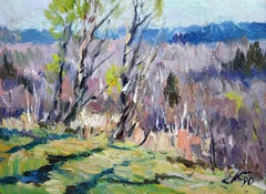 Early autumn mood. Cardboard, oil, 24x32 cm