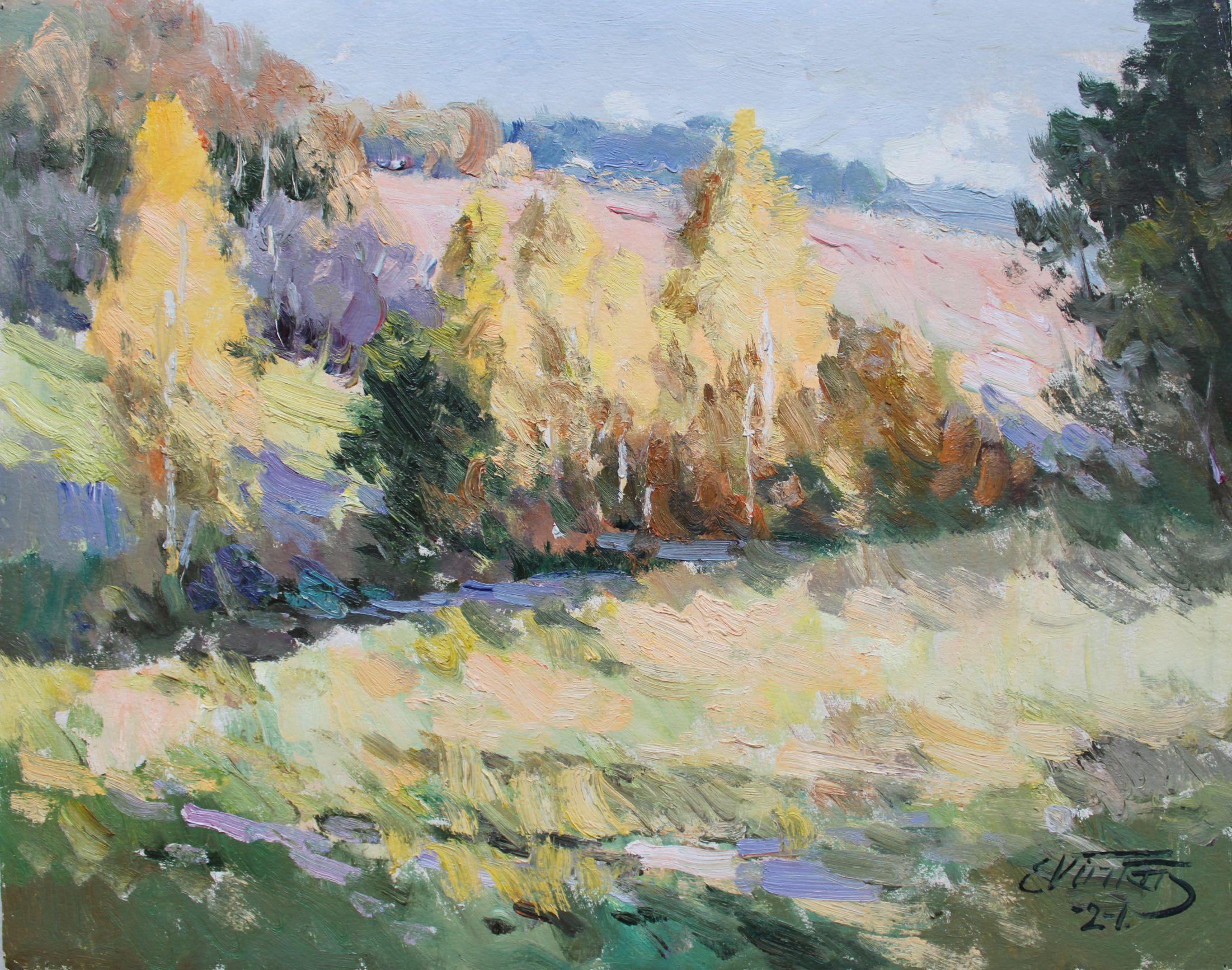 Edgar Vinters(1919-2014)  Bordure de forêt, 40x50cm, carton/huile, 2001