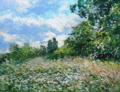 Flowering forest edge. 2007, cardboard, oil, 67x86 cm