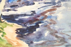 Forest landscape with river  Paper, watercolor. 41x58 cm