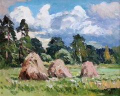 Heuhaufen. 1984, Karton, Öl, 40x49,5 cm