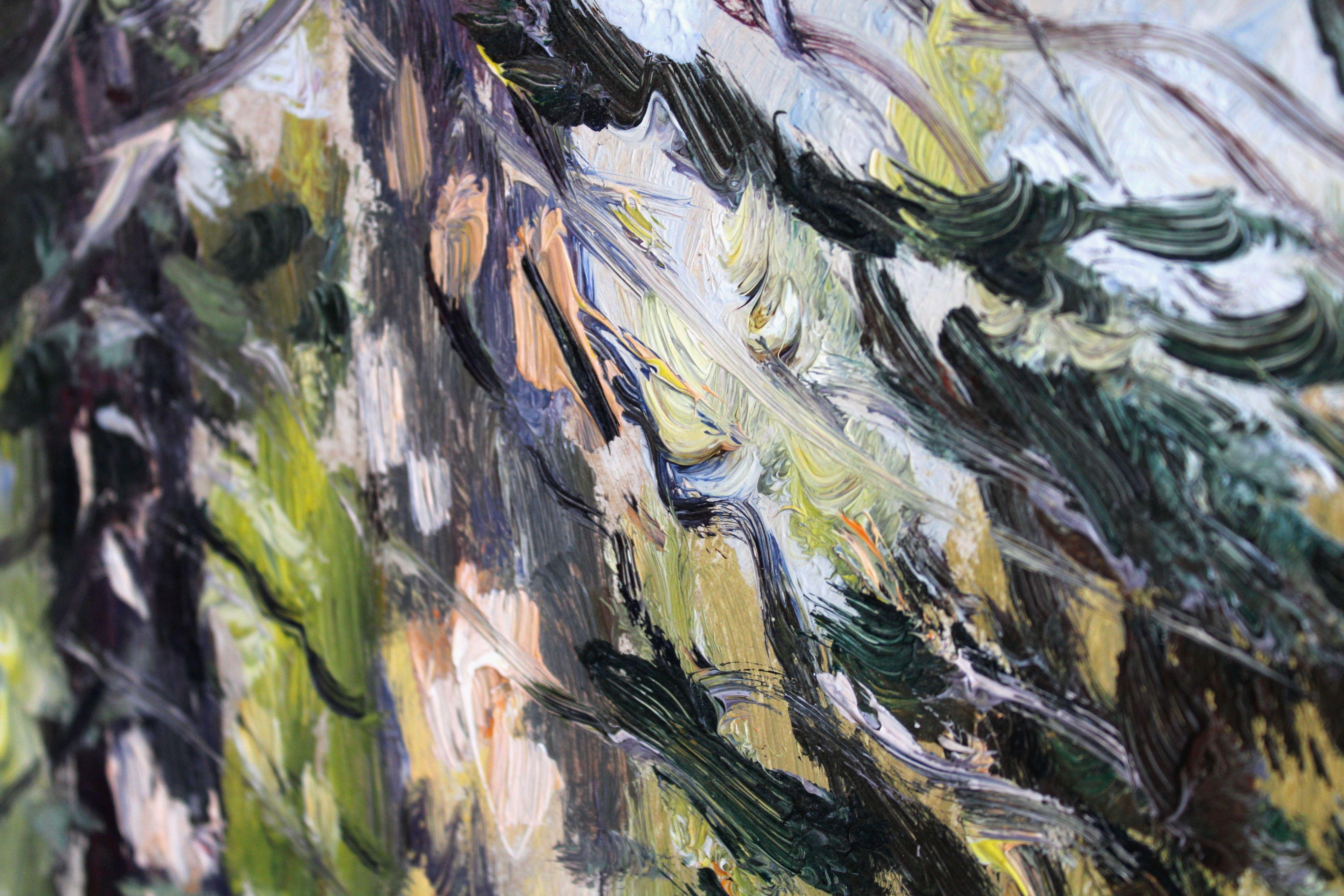 In a sunny forest. Cardboard, oil, 46x66 cm For Sale 2