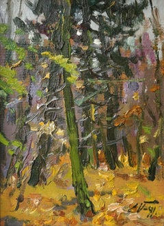 In the forest. 1991. Oil on cardboard, 32x22 cm