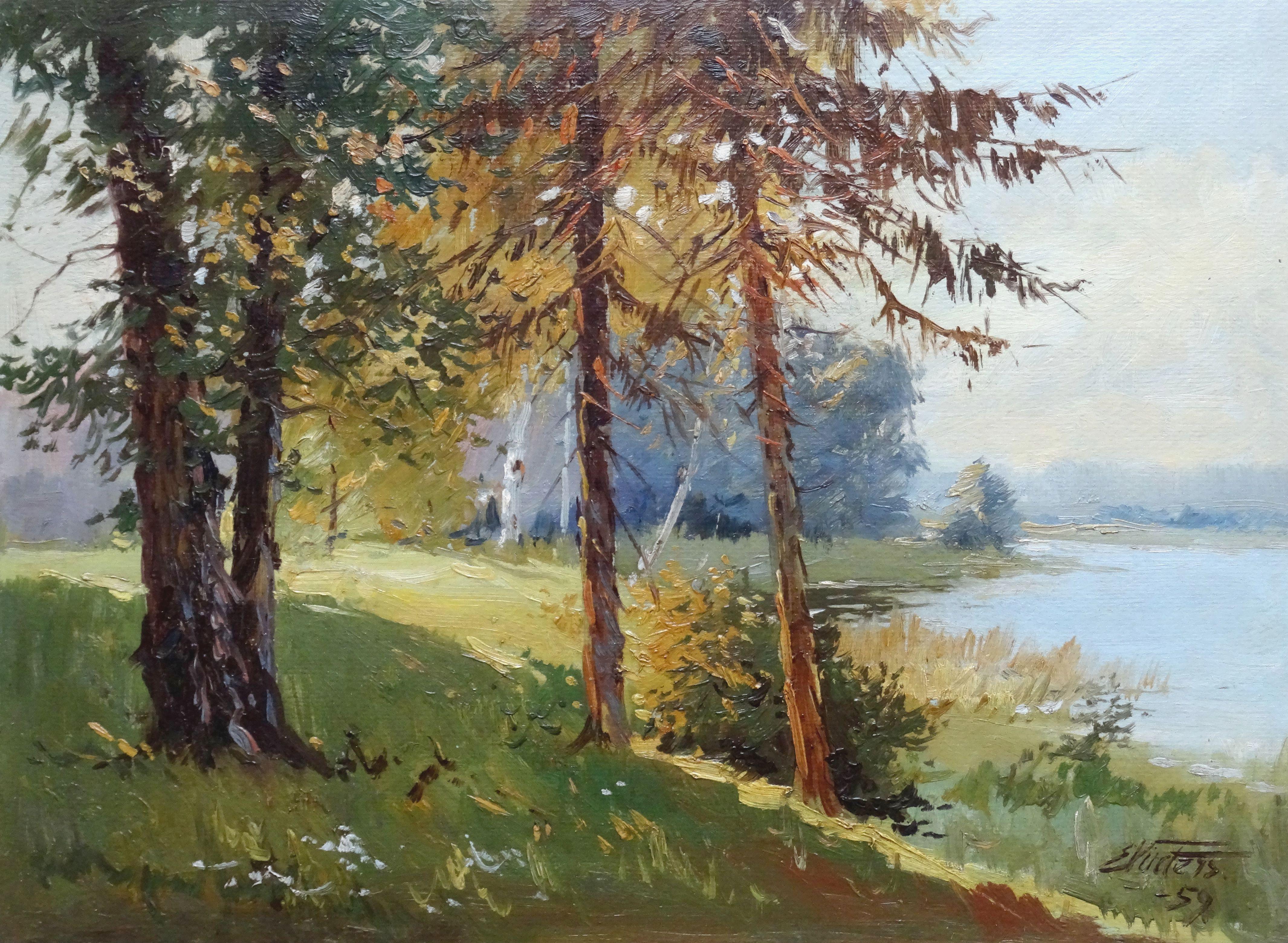 Lakeside. 1959, oil on cardboard, 36x49, 5 cm