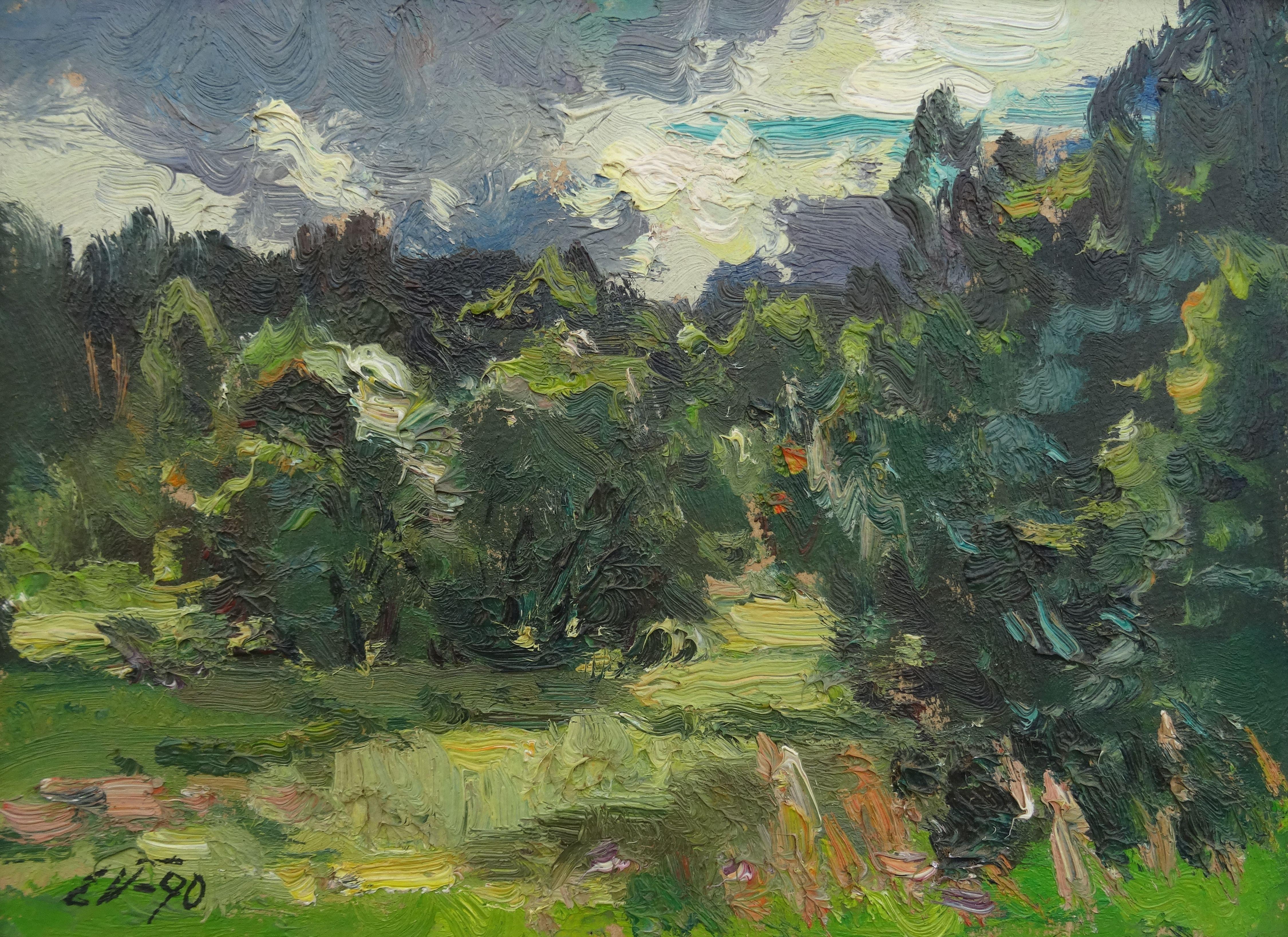 Landscape. 1990. Oil on cardboard, 24x32, 5 cm