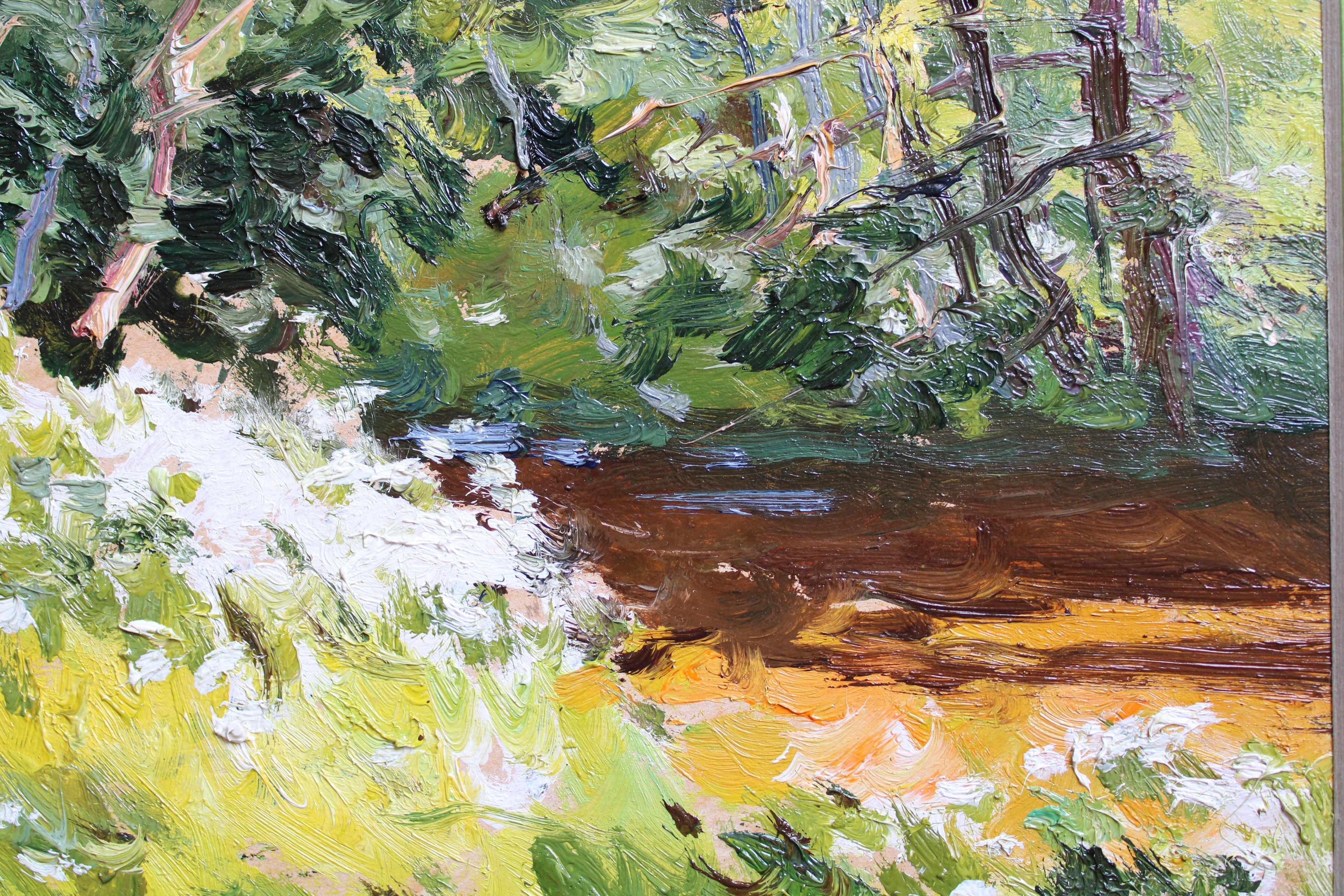 Little river. 1983, Pappe, Öl, 24x33 cm im Angebot 4
