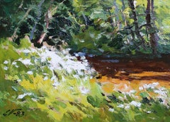 Pequeño río 1983, cartón, óleo, 24x33 cm