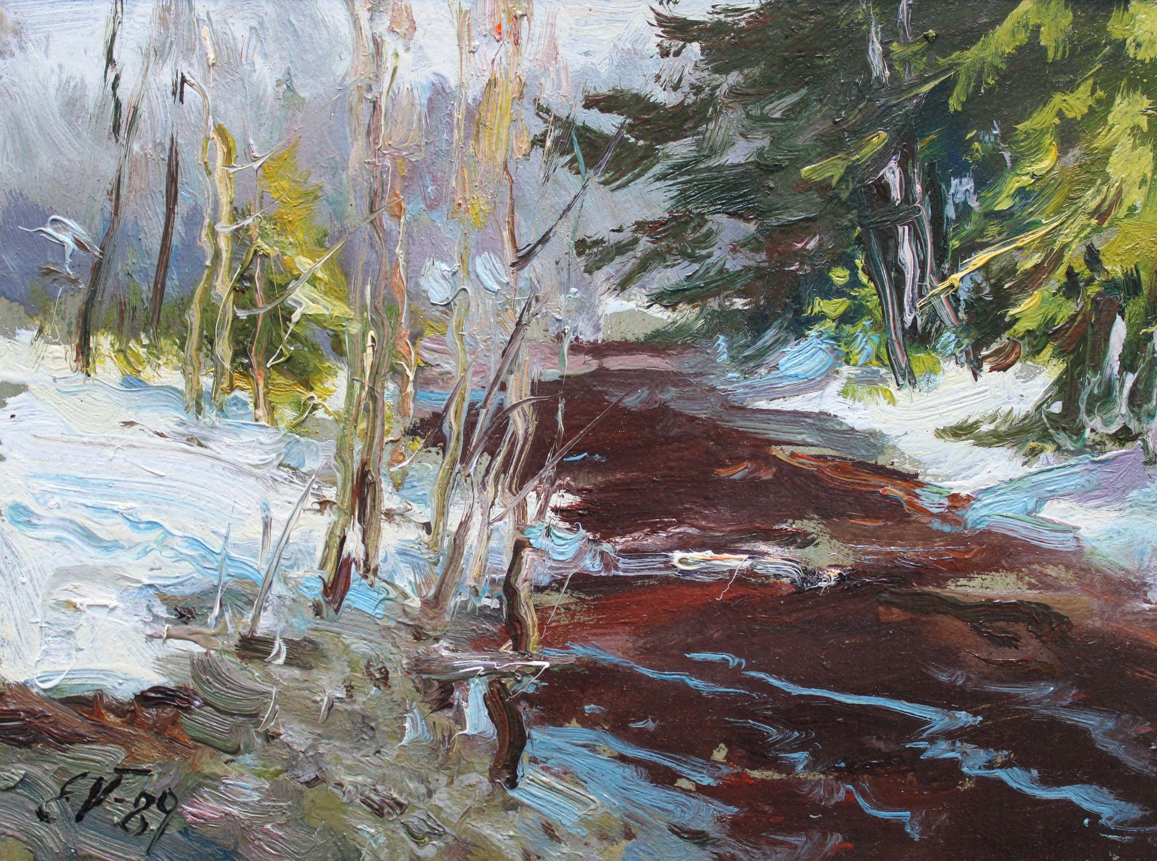 Marzo  24x32 cm, olio/cartone, 1990