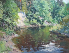 River Bay. 1987. Olio su cartone, 44x58 cm