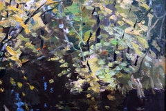 River in autumn. 1984, cardboard, oil, 40x50 cm