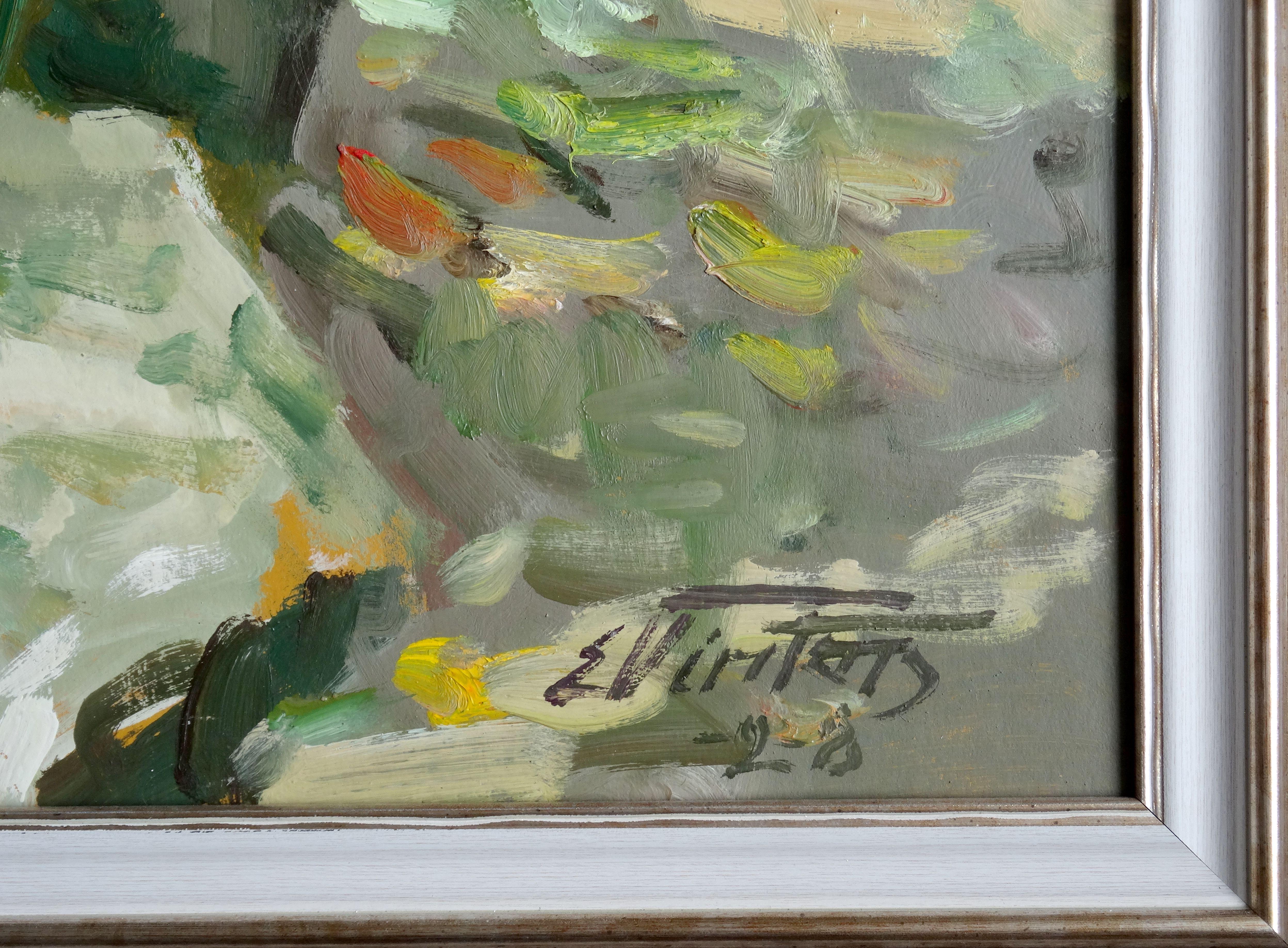 Roses. 2008, Karton, Öl, 87x67 cm – Painting von Edgars Vinters