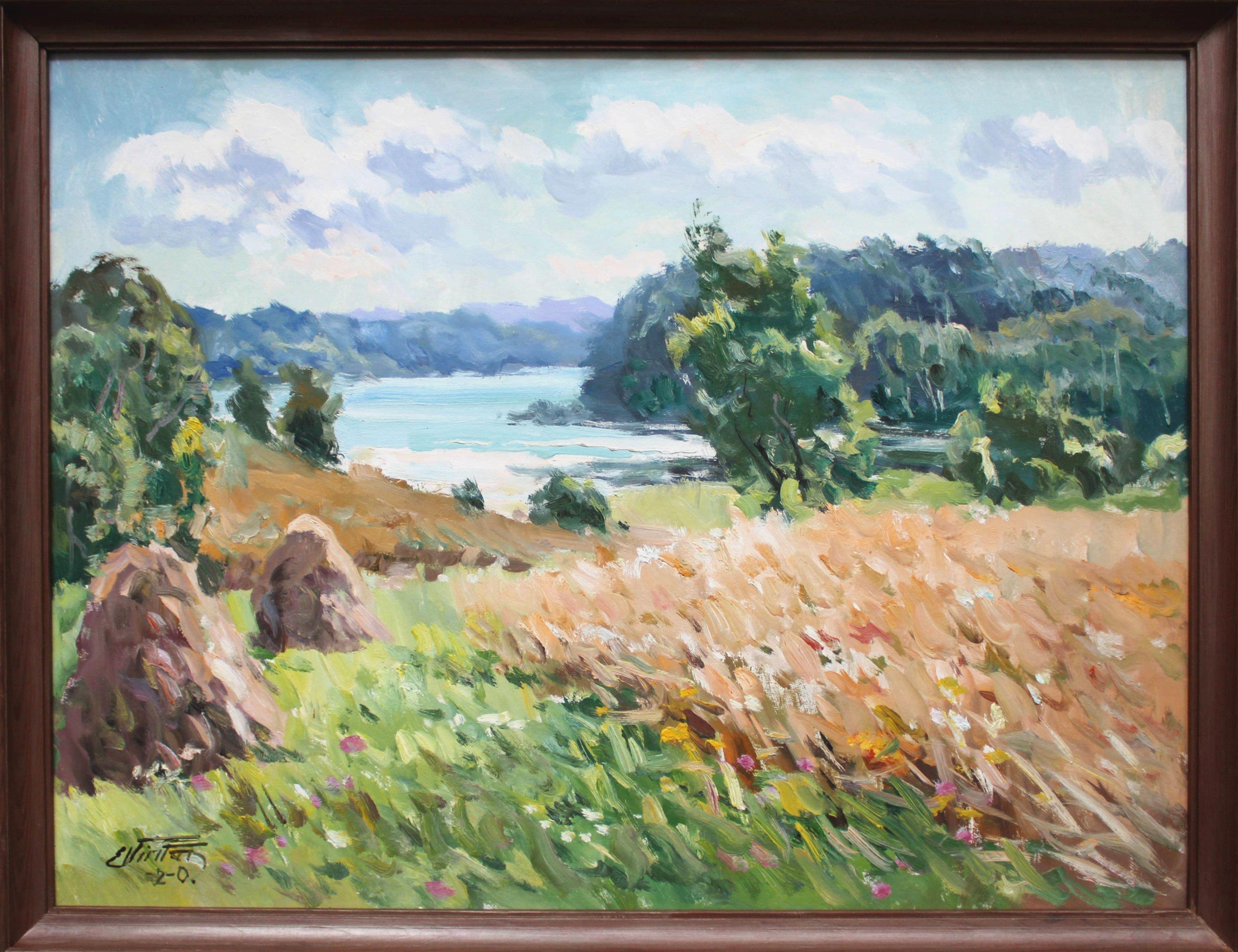 Campo de centeno. 2000. Cartón, óleo, 69x91 cm - Painting de Edgars Vinters