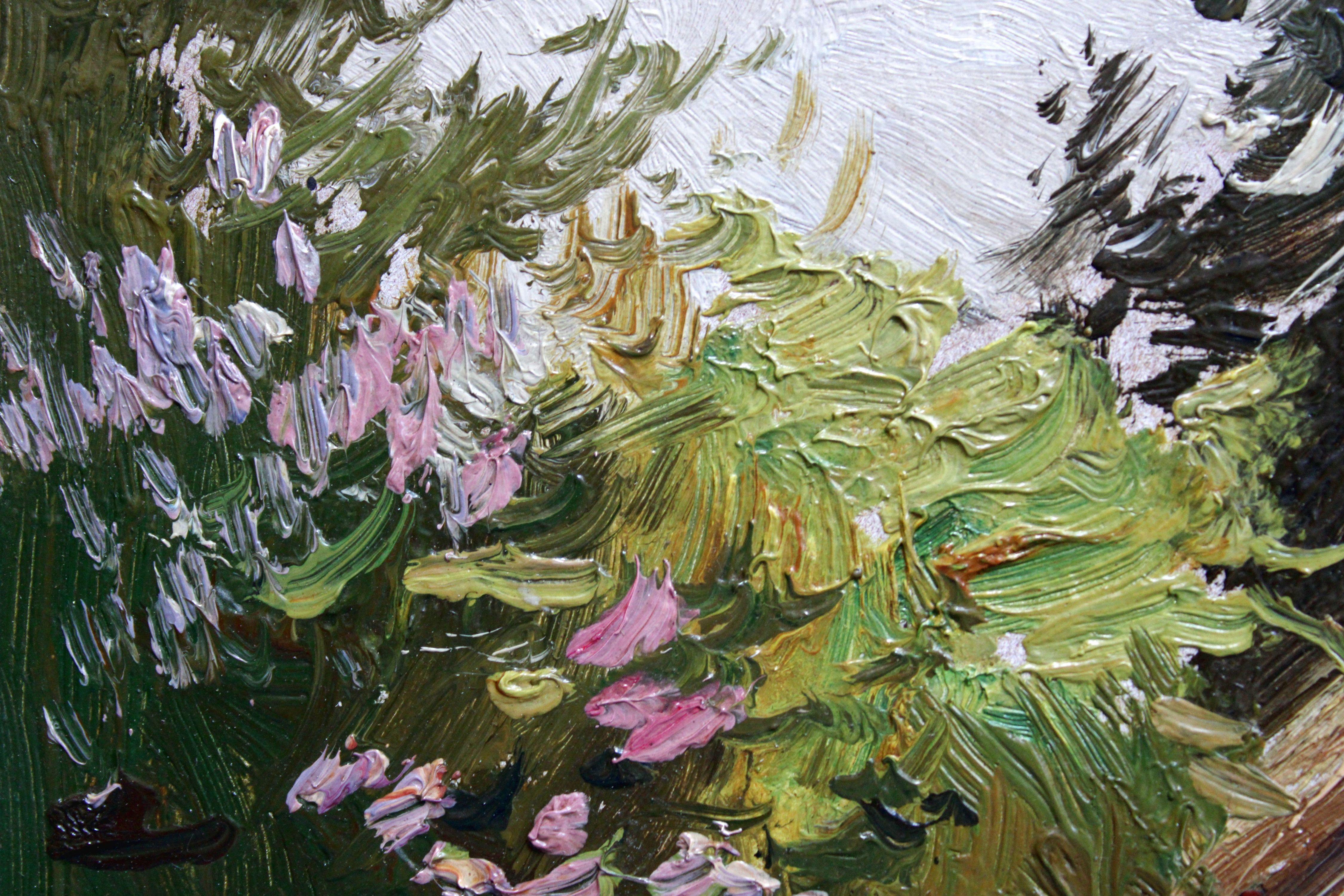 Sauna en el Museo al Aire Libre. Óleo sobre cartón, 13x24 cm en venta 3