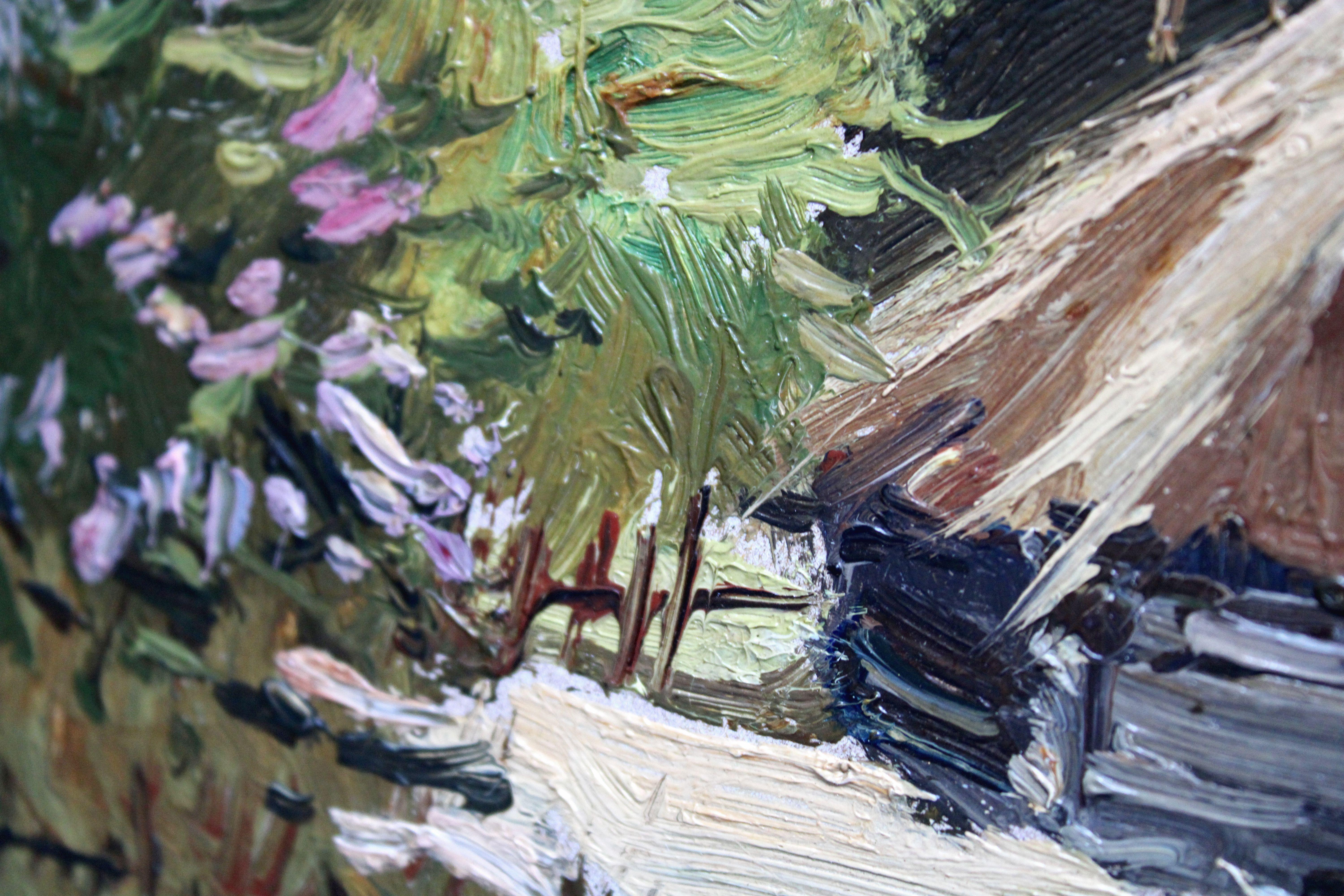 Sauna en el Museo al Aire Libre. Óleo sobre cartón, 13x24 cm en venta 5